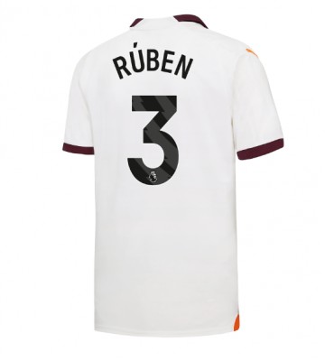 Manchester City Ruben Dias #3 Replika Udebanetrøje 2023-24 Kortærmet
